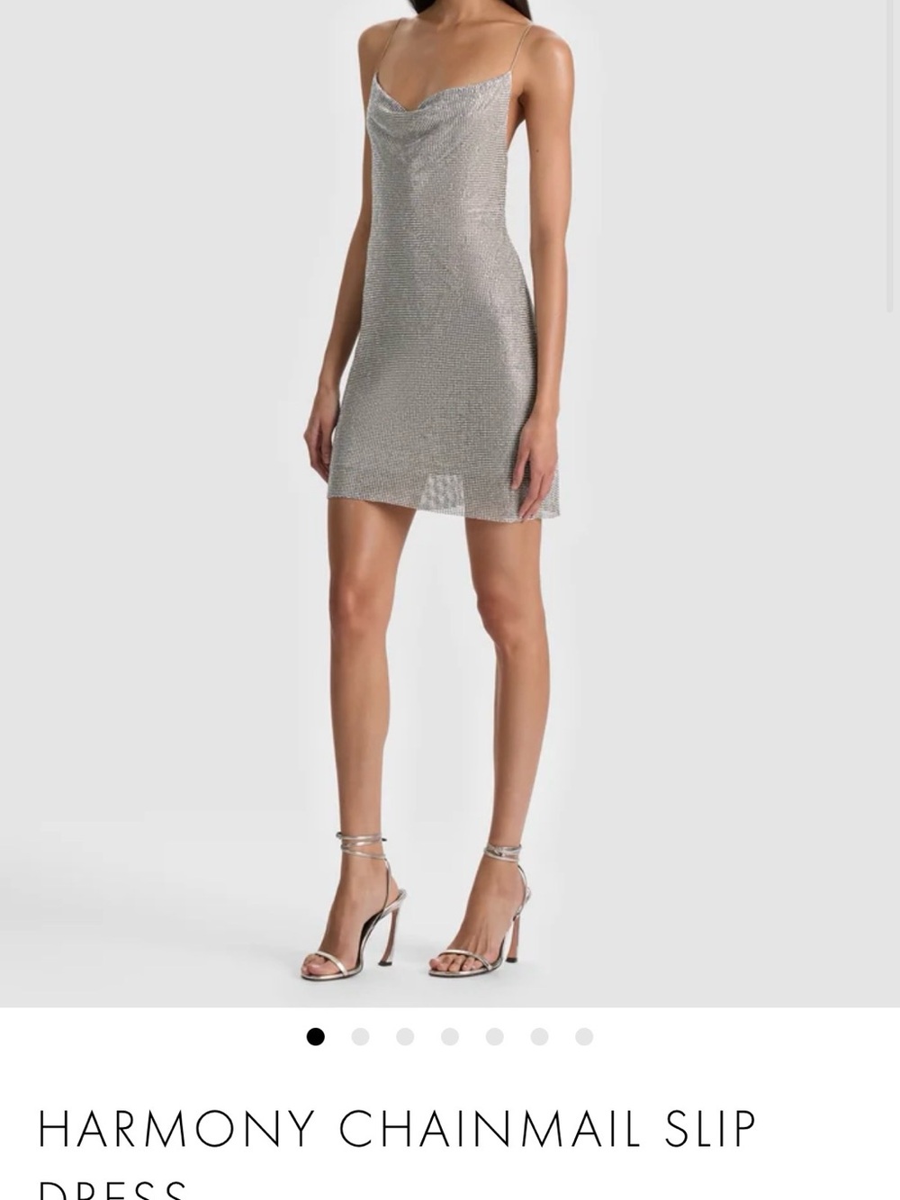 Alice + Olivia Silver Chainmail Mini Slip Dress